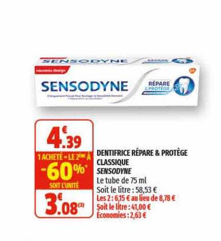Dentifrice Répare & Protège Classique Sensodyne