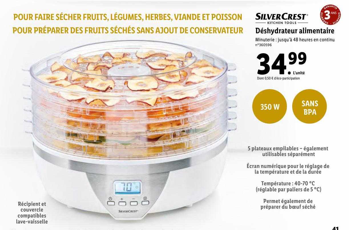 déshydrateur alimentaire silver crest