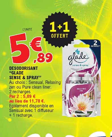 désodorisant "glade sense & spray"