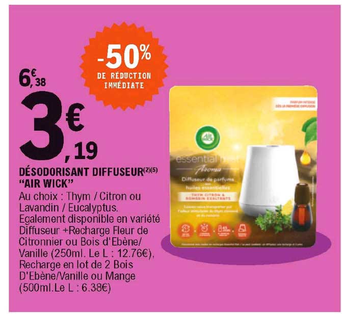 désodorisant diffuseur "air wick"