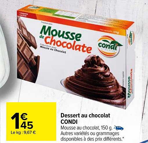 dessert au chocolat condi