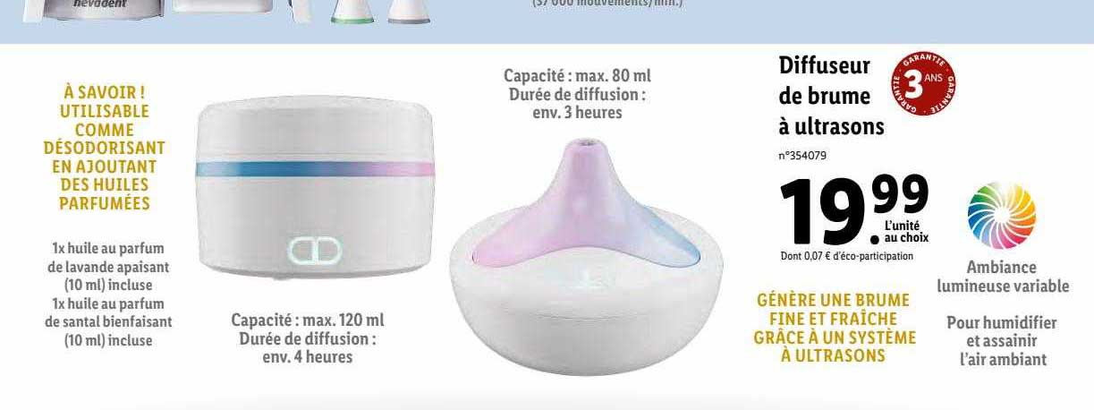 diffuseur de brume à ultrasons