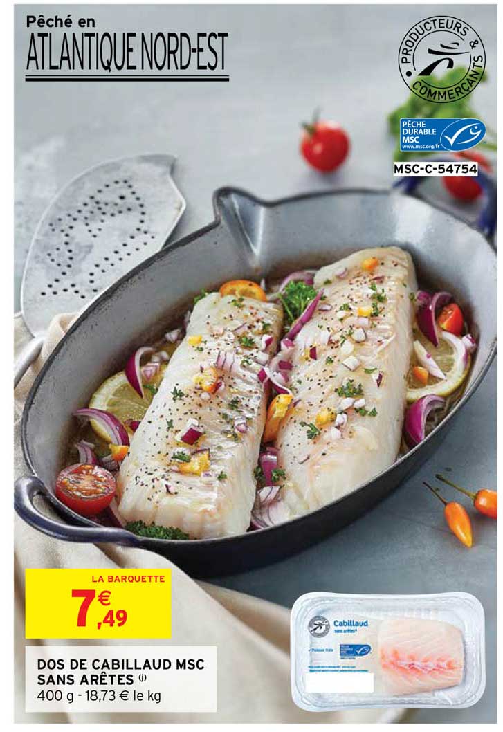 dos de cabillaud msc sans arêtes