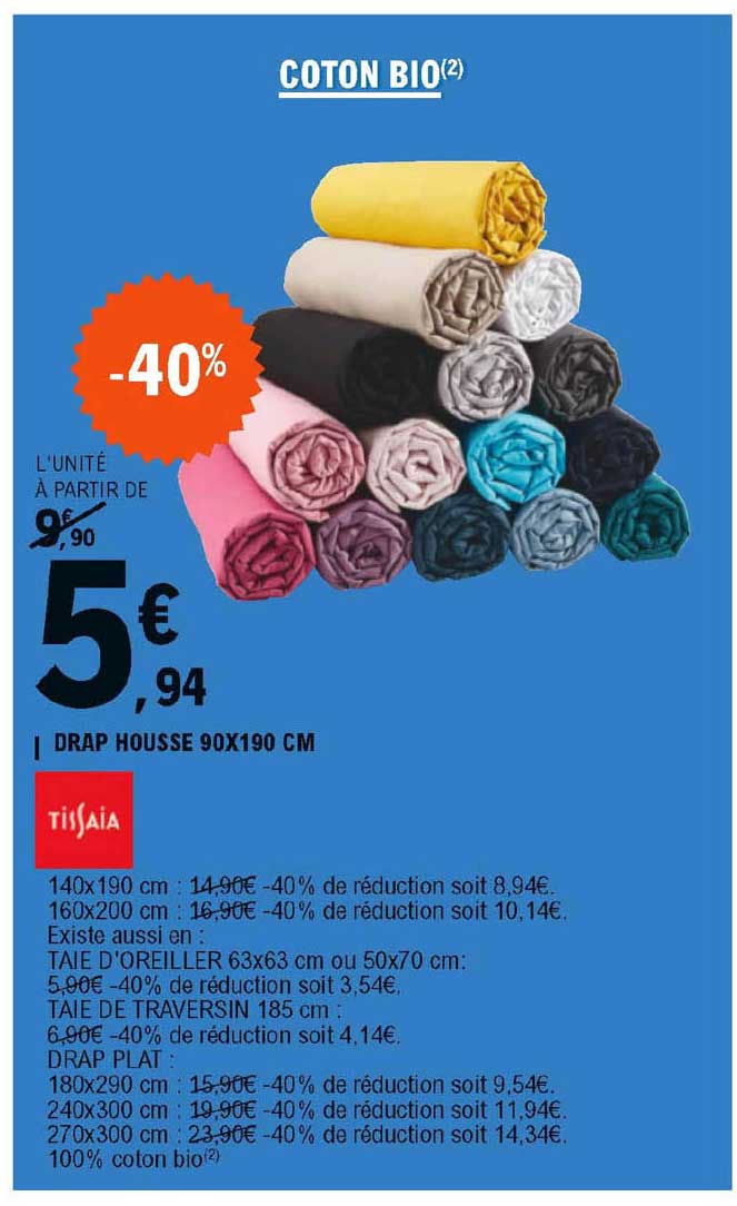 Drap Housse 90 X 190 Cm Tissaia
