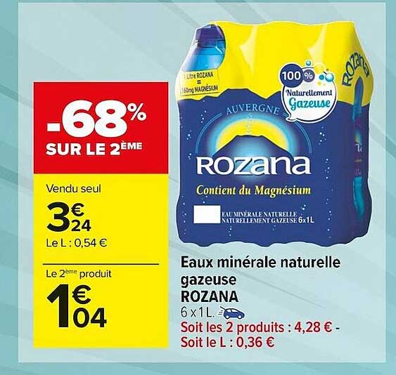 eaux minérale naturelle gazeuse rozana