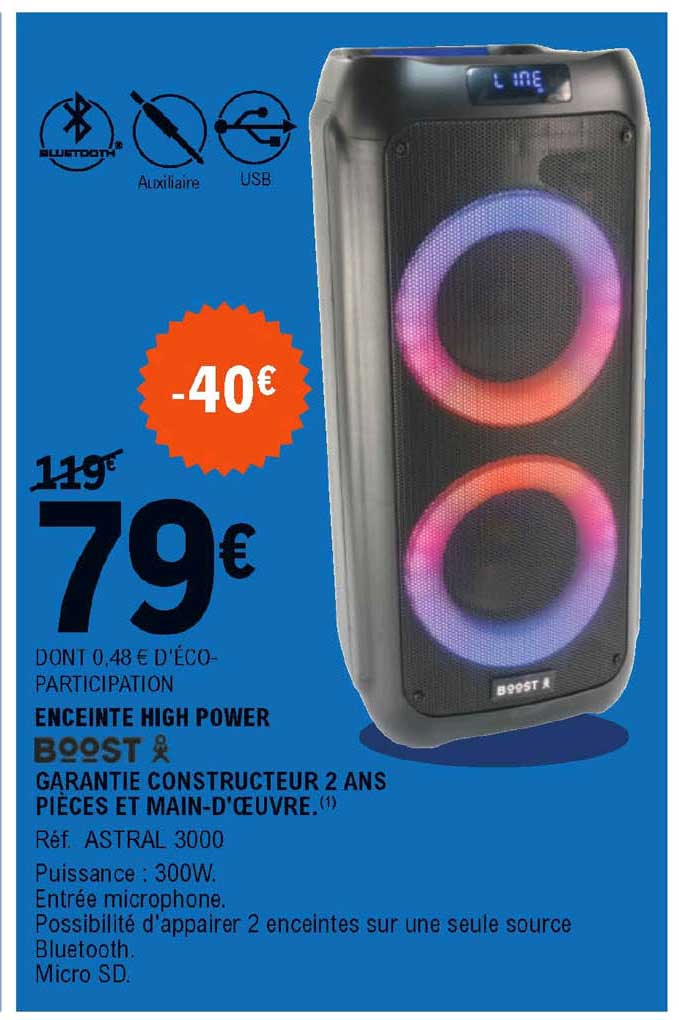 enceinte high power boost