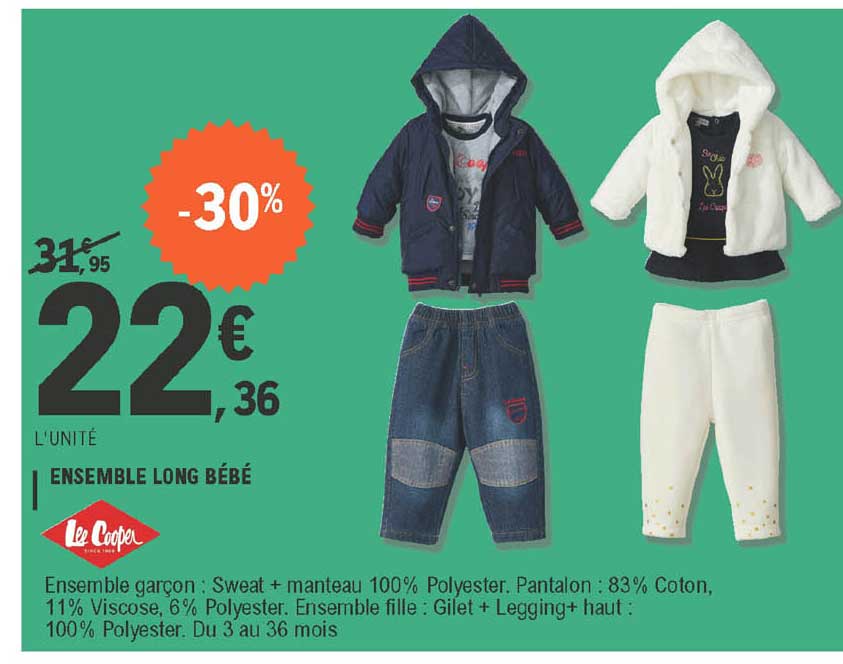 ensemble long bébé lee cooper