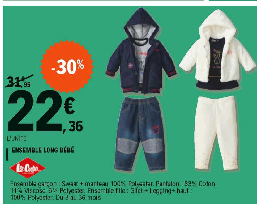 ensemble long bébé lee cooper