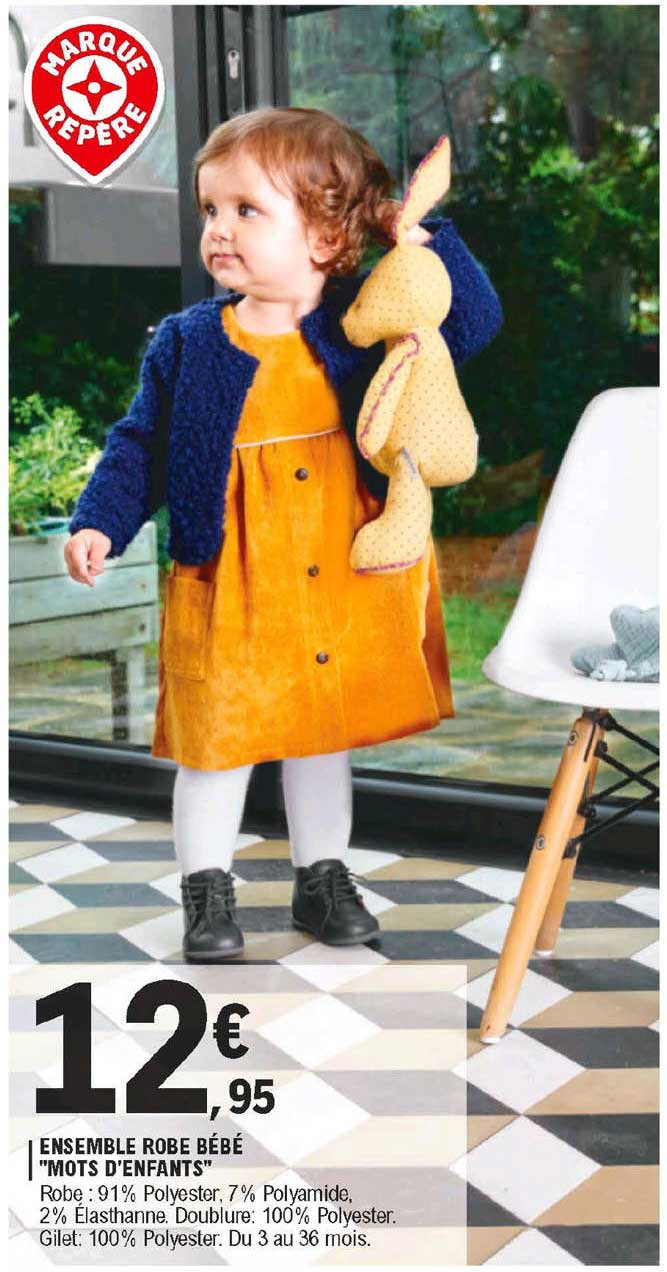 ensemble robe bébé "mots d'enfants"