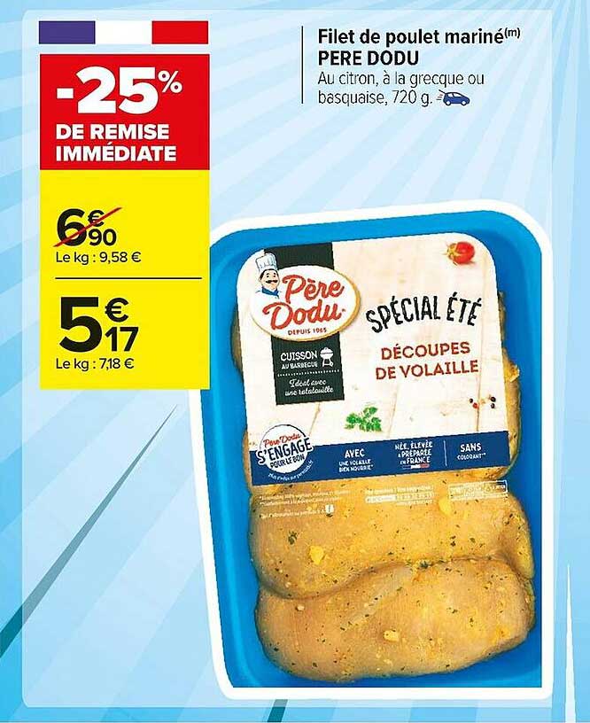 filet de poulet mariné père dodu