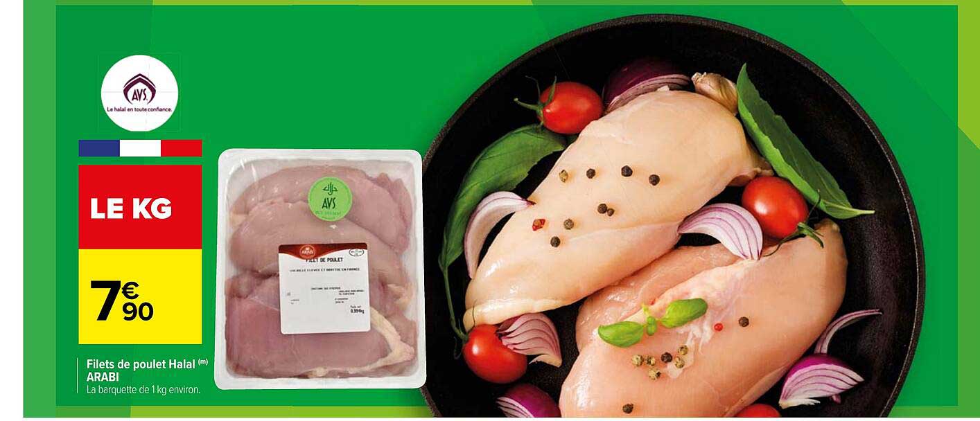 filets de poulet halal arabi