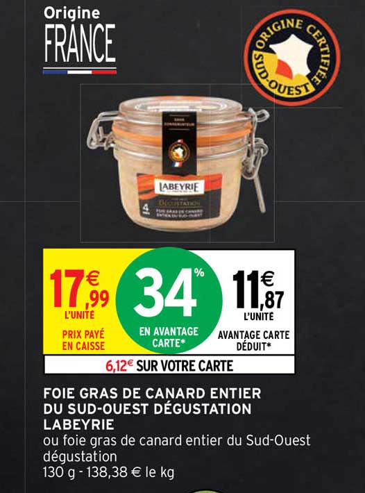 foie gras de canard entier du sud-ouest dégustation labeyrie