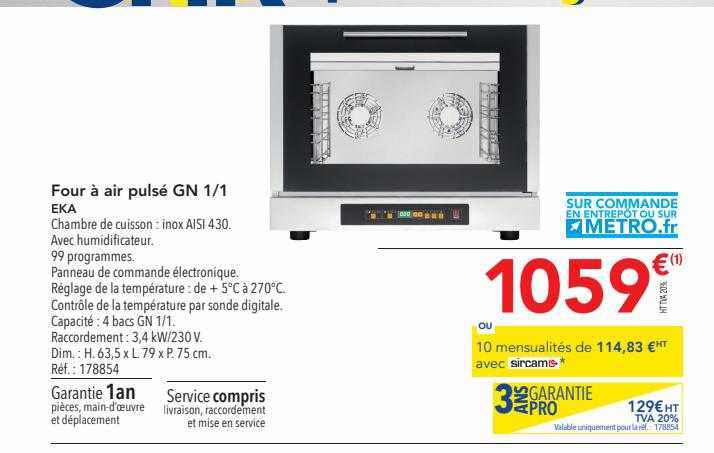 Four à Air Pulsé Gn 1-1 Eka