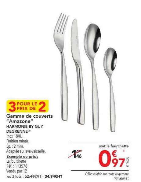 gamme de couverts "amazone" harmonie by guy degrenne