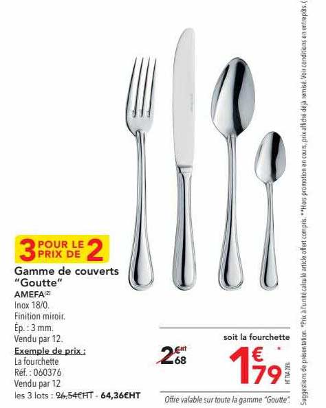 Gamme De Couverts "goutte" Amefa