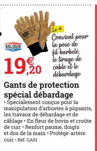 gants de protection spécial débardage solidur