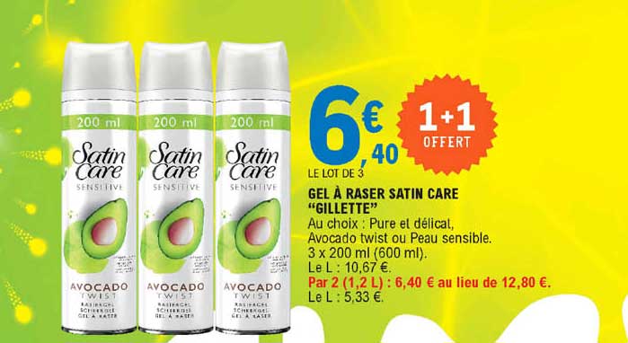 gel à raser satin care "gillette"