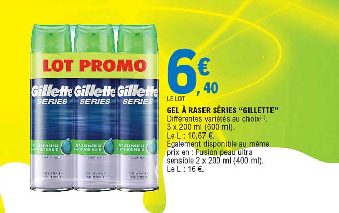 gel à raser séries "gillette"