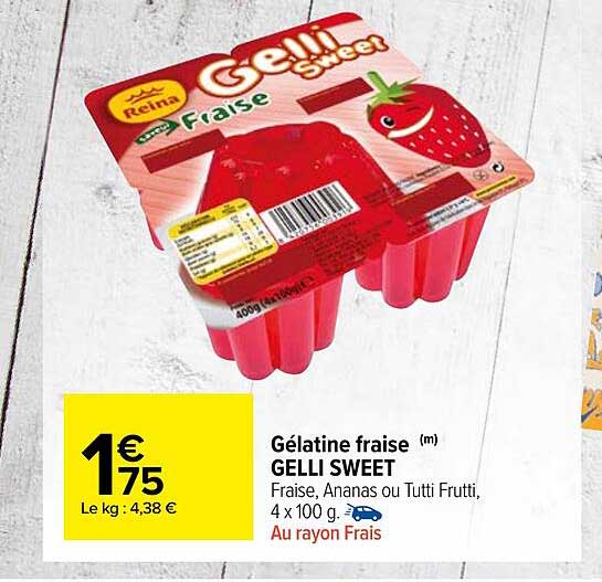 gélatine fraise gelli sweet