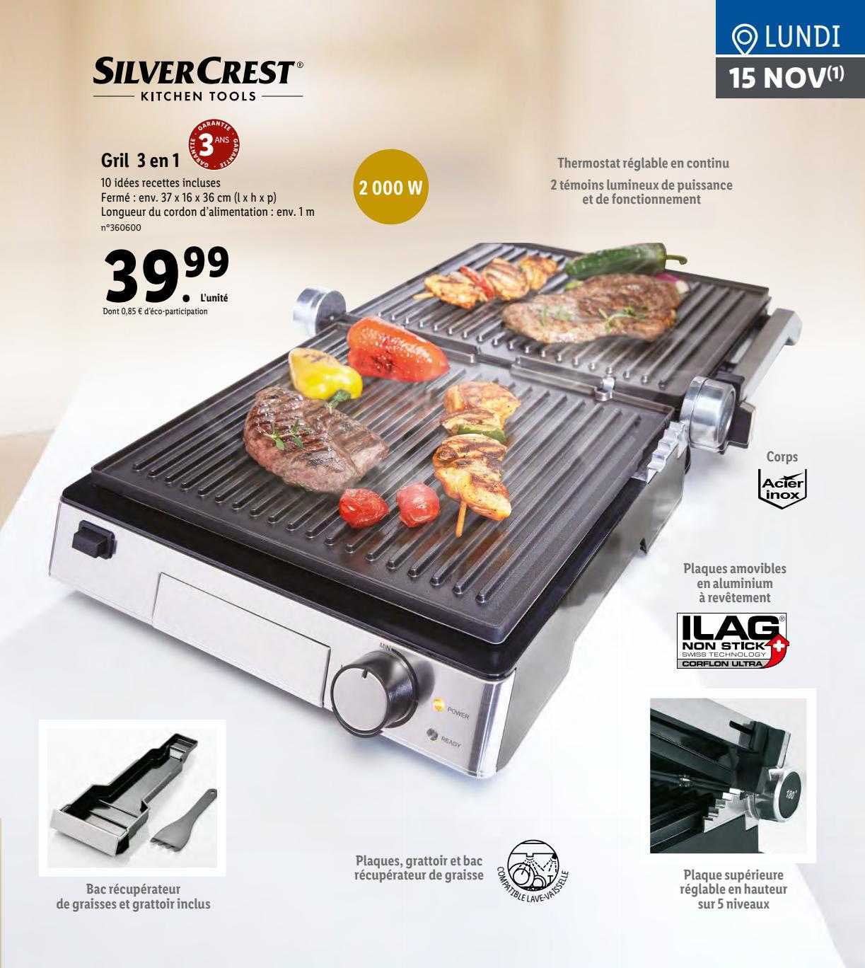 gril 3 en 1 silver crest