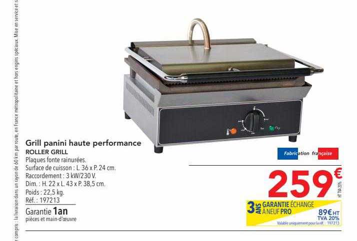 Grill Panini Haute Performance Roller Grill