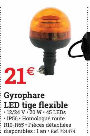 gyrophare led tige flexible