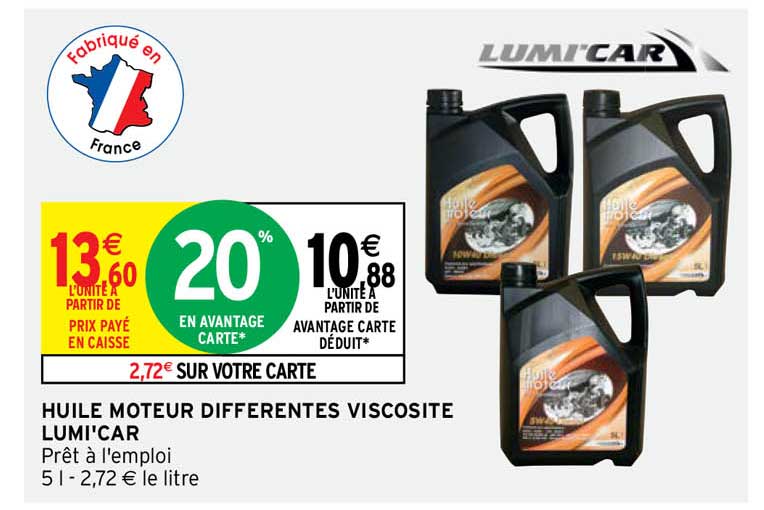 huile moteur différentes viscosite lumi'car