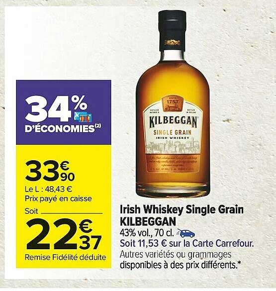 irish whiskey single grain kilbeggan
