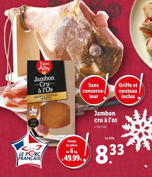 jambon cru à l'os saint alby