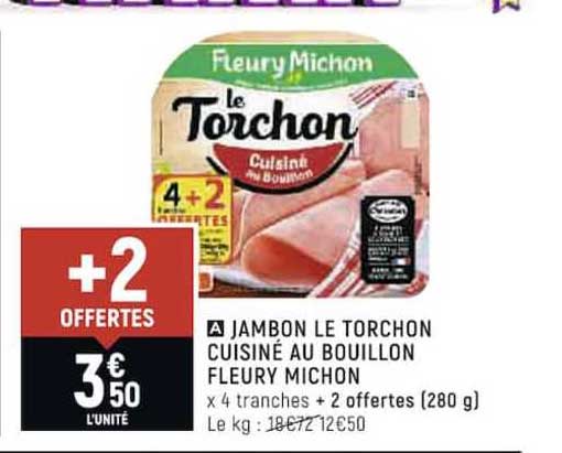 jambon le torchon cuisiné au bouillon fleury michon