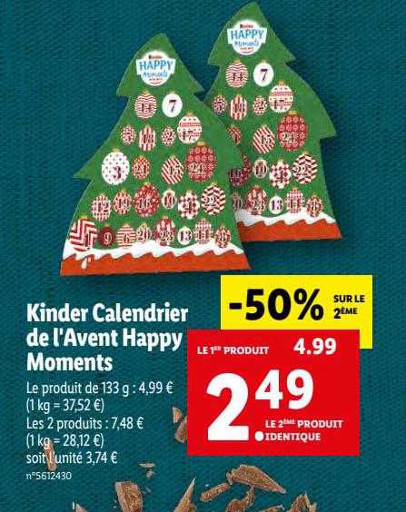 kinder calendrier de l'avent happy moments