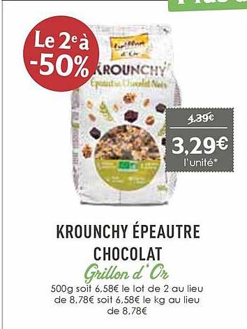 krounchy épeautre chocolat grillon d'or