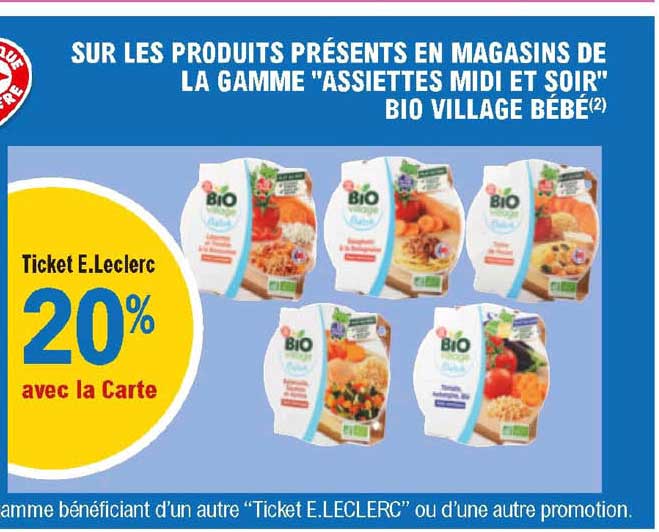 la gamme "assiettes midi et soir" bio village bébé