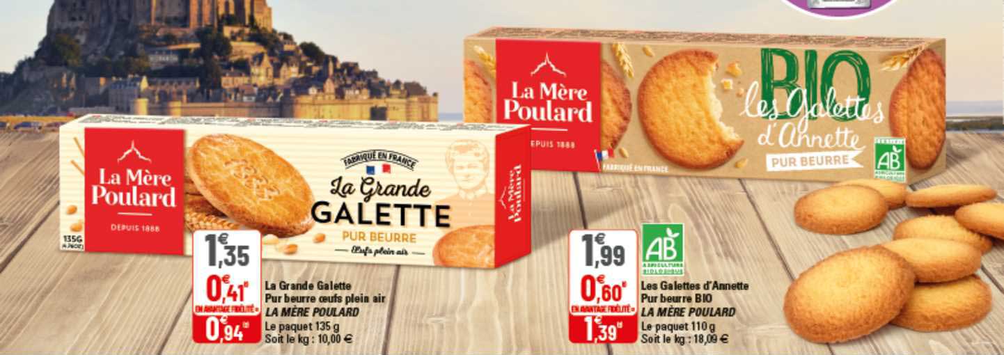 la grande galette pur beurre oeufs plein air la mère poulard, les galettes d'annette pur beurre bio la mère poulard