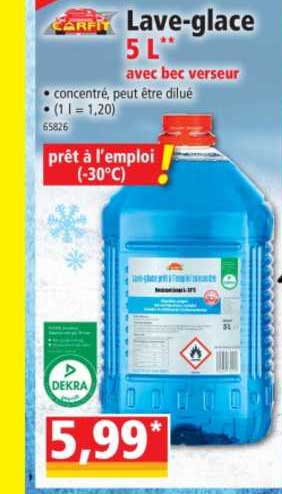 lave-glace 5 l avec bec verseur carfit
