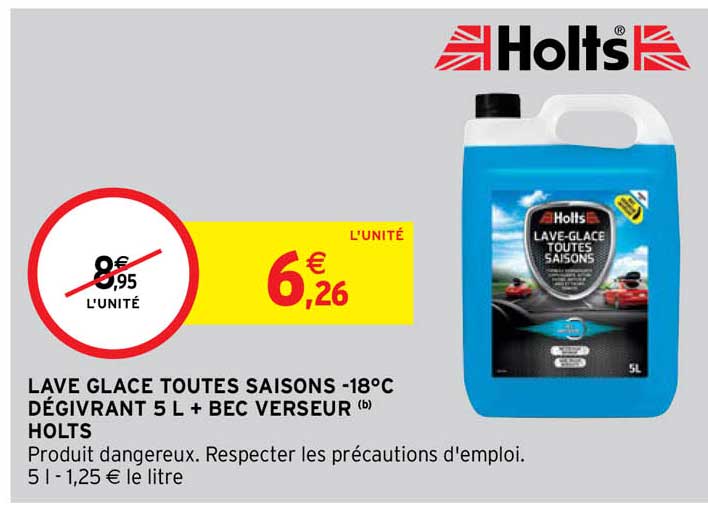 lave glace toutes saisons -18° dégivrant 5l + bec verseur holts