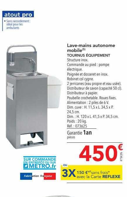 lave-mains autonome mobile tournus équipement