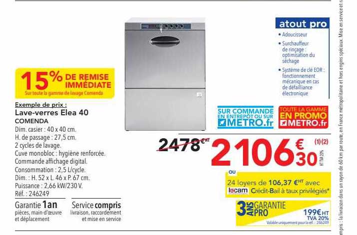 lave-verres elea 40 comenda