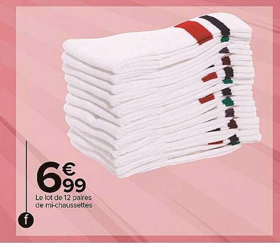 le lot de 12 paires de mi-chaussettes