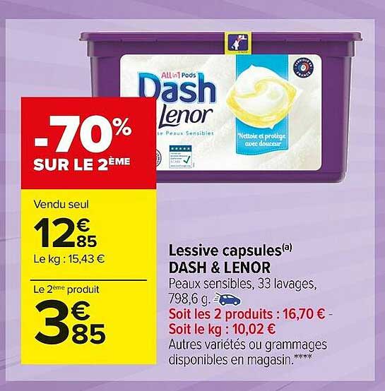 Lessive Capsules Dash & Lenor
