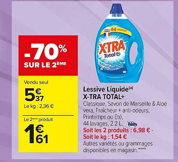 Lessive Liquide X-tra Total+