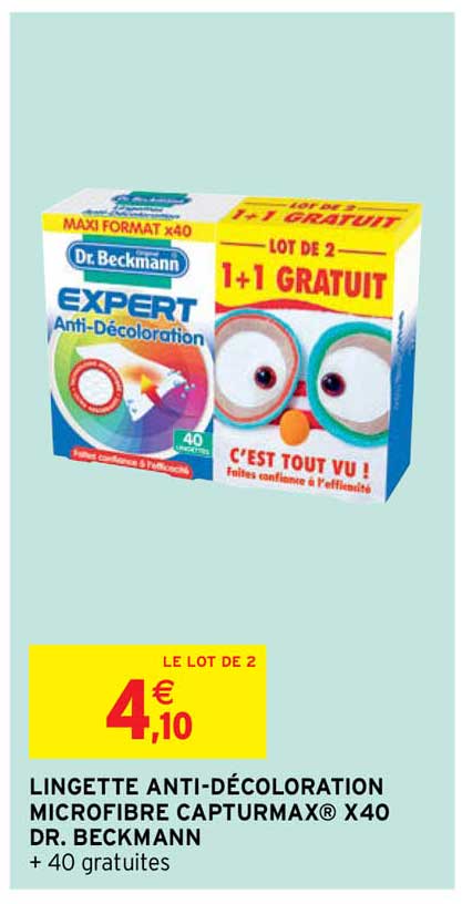 lingette anti-décoloration microfibre capturmax x40 dr. beckmann