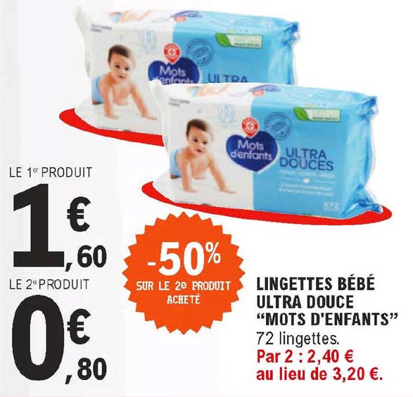 lingettes bébé ultra douce "mots d'enfants"