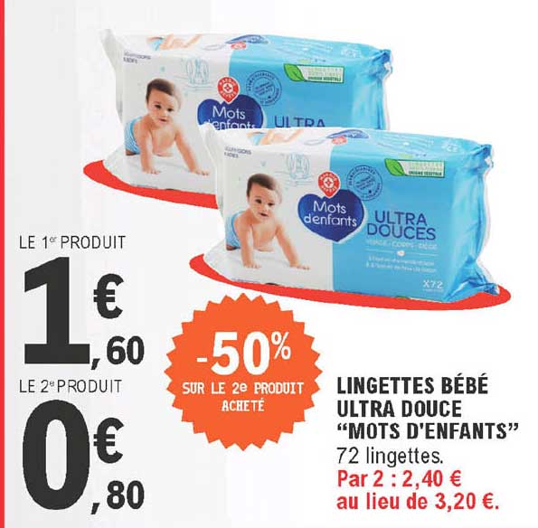 lingettes bébé ultra douce "mots d'enfants"