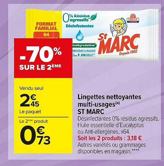 lingettes nettoyantes multi-usages st marc
