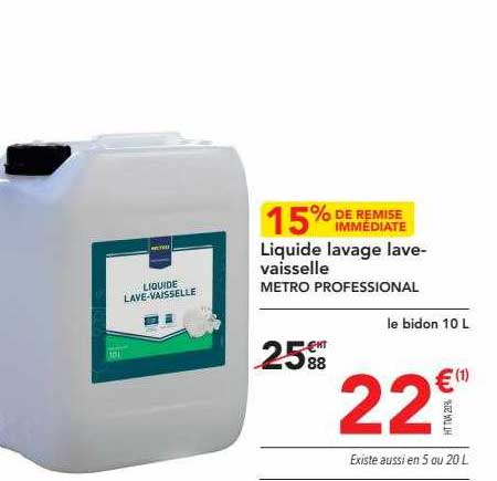 liquide lavage lave-vaisselle metro professional