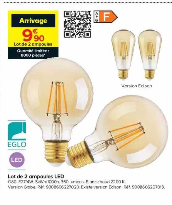 lot de 2 ampoules led eglo