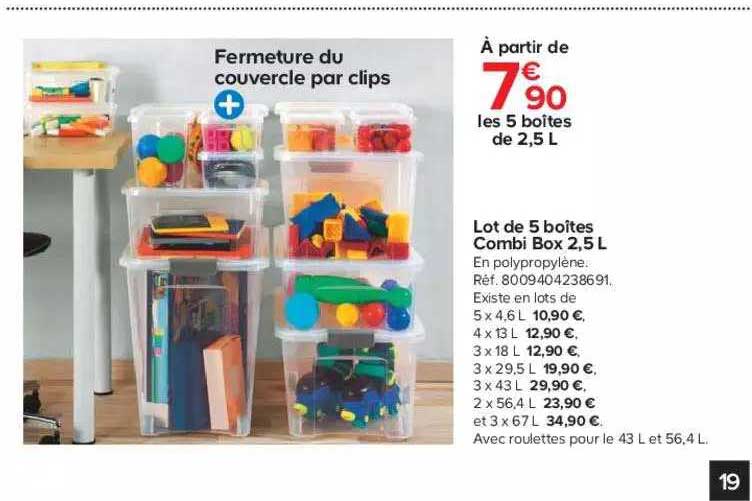 Lot De 2 Boîtes Combi Box 2,5 L
