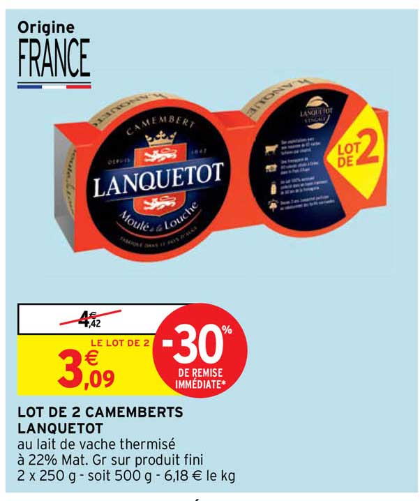 Lot De 2 Camemberts Lanquetot
