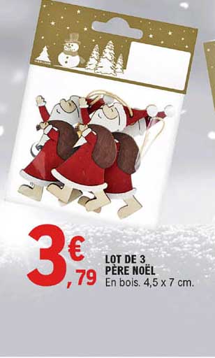 lot de 3 père noël